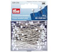 Prym Spilli con testa Glass Silver – lega d'acciaio bianco 48 x 0,80 mm – 1 unità