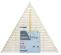 Prym Righello per Patchwork, Triangolare, 60 Gradi, Multi 20 cm, Omnigrid Triangle Ruler, Yellow, Transparent