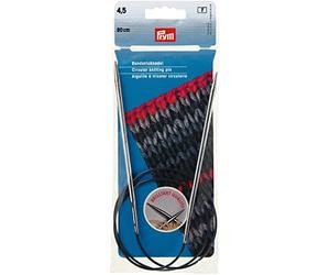 Prym Rundstricknadeln MS 80 cm 4,50 mm silberfarbig Ferri da Maglia circolari, Ottone, Argento, 4,5 mm