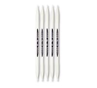 Prym Set da 5 ferri da maglia doppia ergonomici metallo 8 mm x 20 cm Bianco alabastro