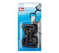 Prym 417940-Set KST, Colore: Nero Set di 2 moschettoni in plastica Nera da 30 mm, 14 x 7 x 1.5 cm