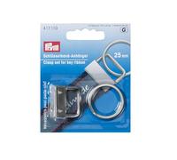 Prym Set di chiusure per portachiavi, argento, su misura