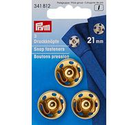 Prym Snap Fasteners, Ottone, Gold, 21 mm