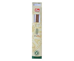 Prym Strumpfstricknadeln Natural Farbig 20 cm 2,50 mm Ferri da Maglia, Legno, Multicolore, 2,5 mm