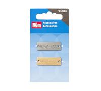 Prym - Toppe Handmade Tabs/ciondoli, Metallo, Argento/Oro, 2 Pezzi