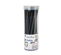 Pryma 48 Matite HB Grafite con Fusto in Legno Colorato, Confezione Tubo, Portatile e Conveniente, Da disegno con Gommino e Punta già Temperata, Matita Pronta all'uso, Fine Art, Multicolor (Black)