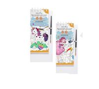 Pryma Album Acquerellabile 19x10 cm + Pennello | Carta Spessa per Acquerelli e Tecniche Miste | Compatto, Portatile e Resistente | Perfetto per le piccole Artiste 2pz