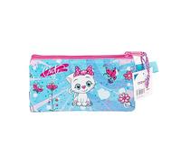 Pryma Astuccio Slim, Double Face, Doppia Zip, Portapenne Slim per Scuola Elementare e Infanzia, 22.5 X 12.5 Cm, 1 Zip, Bimba Ballerina e Gatto