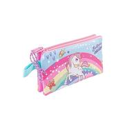 Pryma Astuccio Slim, Portapenne per Scuola Elementare e Infanzia, 22.5 X 12.5 Cm, 1 Zip, Bimba Sirena e Unicorno