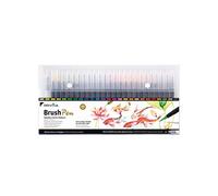 Pryma Brush Pen Pennarelli Effetto Acquerello con Punta a Pennello Applicatore per Tratto Sottile o Spesso, 24 Colori