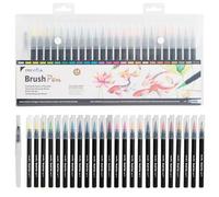 Pryma Brush Pen Pennarelli Effetto Acquerello con Punta a Pennello Applicatore per Tratto Sottile o Spesso, 24 Colori