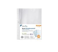 Pryma Buste Forate Portadocumenti A4 Standard - 100 Pezzi - Buste con Foratura Universale - Resistenti e Antistrappo (Trasparenti Lucide)