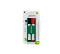 Pryma Cancellino per Lavagna Bianca 14x5 cm + 2 Pennarelli Cancellabili (Rosso e Nero) - Set Accessori Cancelleria Ufficio, Scuola, Casa