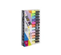 Pryma Evidenziatore Swing 12 Pezzi - Punta a Scalpello 2-5 mm - Set 6 Colori Pastello + 6 Fluo - Evidenziatori con Tappo a Clip per Scuola, Ufficio e Studio