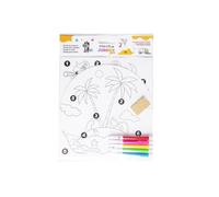 PRYMA Junior Joy Puzzle da Colorare per Bambini, 18.5 x 20 cm - Set Creativo Gioco 3D Stacca e Incolla con 5 Pennarelli Inclusi, Album Disegni Assortiti (Isola dei Pirati, Città, Dinosauri)