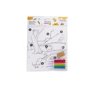 PRYMA Junior Joy Puzzle da Colorare per Bambini, 18.5 x 20 cm - Set Creativo Gioco 3D Stacca e Incolla con 5 Pennarelli Inclusi, Album Disegni Assortiti (Fattoria, Animali del Bosco, Pizza e Cibi)