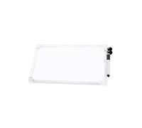 Pryma Lavagna Bianca Magnetica con Cornice in Alluminio - Mini Whiteboard da Parete o Appoggio con Pennarello Magnetico e 2 Cancellini (35x50 cm)