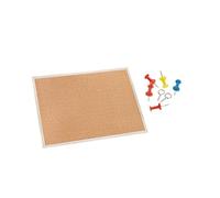 Pryma Lavagna in Sughero da Parete 50x70 cm - Bacheca con 7 Puntine Incluse - Pannello Porta Appunti per Ufficio, Casa e Scuola