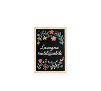 Pryma Lavagna Nera 25x35 cm con Cornice in Legno - Lavagna da Parete o Tavolo per Casa, Scuola, Bar e Ristoranti - Ideale per Appunti, Disegni, Menu e Decorazioni