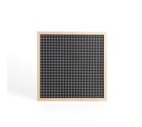 Pryma Lavagna Nera Quadrettata 25x25 cm - Cornice in Legno Naturale - Lavagna Didattica per Bambini e Ufficio - Scrittura con Gessetti