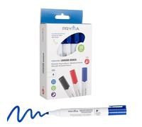 Pryma Marcatore Lavagna Bianca - Punta Tonda 2 mm, Cancellabile a Secco, Confezione da 10 Pezzi per Scuola, Ufficio e Casa (Blu)