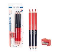 Pryma Matita Bicolore Rosso e Blu + Temperino Incluso - Matite a Doppia Punta per Scuola e Ufficio (Punta 5 mm, Set 1 Pz)