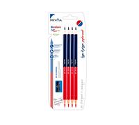 Pryma Matita Bicolore Rosso e Blu + Temperino Incluso - Matite a Doppia Punta per Scuola e Ufficio (Punta 2,8 mm)