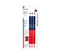 Pryma Matita Bicolore Rosso e Blu + Temperino Incluso - Matite a Doppia Punta per Scuola e Ufficio (Punta 5 mm, Set 1 Pz)