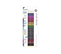 Pryma Matita in Grafite Rainbow con Gommino | HB - Ø 2,8 mm - Corpo Circolare, Ideale per Disegno e Scrittura | Set 4 Pezzi