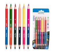 Pryma Pastelli Bi-Color Doppia Punta Jumbo 6 Pezzi - Matite Colorate Doppio Colore Grandi per Bambini - Set Creativo per Scuola, Disegno e Attività Artistiche