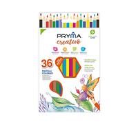 Pryma Pastelli Colorati Ø 2,6mm - Set da 36 Colori Brillanti, Mina Scorrevole e Resistente, Perfetti per Disegno, Scuola e Hobby Creativi - Ideali per Bambini e Adulti