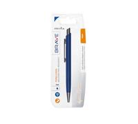 Pryma Penna a Sfera a Scatto Brave 1 mm - Fusto in Alluminio Elegante e Resistente, Inchiostro Blu, Scrittura Fluida e Precisa, Design Ergonomico per Ufficio, Scuola e Casa