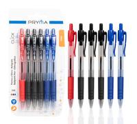 Pryma Penna a Sfera a Scatto Click 1 mm - Set 6 Pezzi, Colori Assortiti, Scrittura Fluida e Precisa, Ideale per Scuola, Ufficio e Casa
