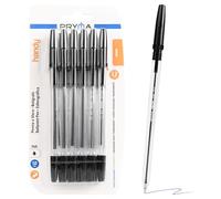 Pryma Penna a Sfera a Scatto Click Punta 0,7 mm - Scrittura Fluida e Precisione (12, Nero)