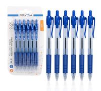 Pryma Penna a Sfera a Scatto Click Punta 0,7 mm - Scrittura Fluida e Precisione (6, Blu)