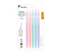 Pryma Penna a Sfera Crystal Pastel 0.5mm | Colore Blu - Scrittura Scorrevole e Design Elegante