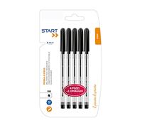 Pryma Penna a Sfera Start 1 mm - Confezione da 5 Pz - Penne a Sfera per Scuola, Ufficio e Casa (Nero)
