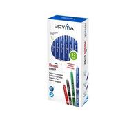 Pryma Penna Cancellabile Reset 0.7 mm con Gomma - Inchiostro Blu, Scrittura Fluida e Precisa, Confezione da 12 Pezzi