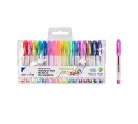 Pryma Penna Gel Mini 9 cm - Set 16 Penne a Gel Colorate (0,8-1 mm) - Inchiostro Ultrabright con Tappo e Clip