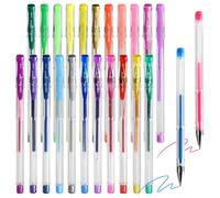 Pryma Penna Gel Set 24 Penne a Gel Colorate (punta 0,8-1 mm) - Inchiostro Ultrabrillante con Tappo e Clip