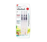 Pryma Penna Waterbrush - Pennarello ad Acqua con Serbatoio Ricaricabile - Set 3 Pezzi con Punte di Diverse Misure per Disegno, Acquerello, Calligrafia e Lettering