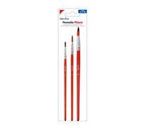 Pryma Pennelli da Pittura 3 Misure - Set 6/8/10 per Pittura ad Olio, Acrilico, Acquerello, Ideali per Artisti e Hobbisti (Punta Tonda, 3/7/10)