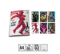 Pryma Quaderno a Quadretti Maxi A4 - 42 Fogli 80g, Copertina Colorata e Resistente - Quaderni Scuola Elementare, Media e Superiore - Confezione da 10 Pezzi (5M)