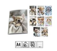 Pryma Quaderno Maxi A4 - 42 Fogli 80 g | Quaderni Scuola con Copertina Teneri Cuccioli, Resistenti e Colorati - Confezione 10 pz (Righe 0B)