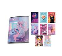 Pryma Quaderno Maxi A4 - 42 Fogli 80 g, Quadretti 4M | Quaderni Scuola Elementare e Media per Ragazza con Copertina Colorata e Resistente - Confezione 10 pz