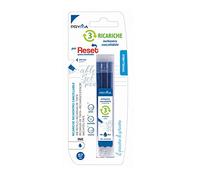 Pryma Reset Penna Cancellabile Termica, Ricaricabile, Inchiostro Gel, Tappo Clip 0.7 Mm, per Scuola e Ufficio (Blu, Ricariche)