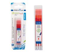 Pryma Ricariche per Penna Reset Cancellabile Termica Gel 0,7 mm - Colore Rosso (3 Pezzi), Ideali per Scuola e Ufficio