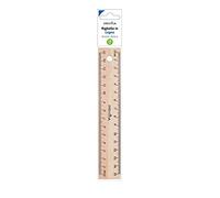 Pryma Righello in Legno 15 cm - Righello Graduato Resistente e Preciso, Scala in cm e mm, Ideale per Scuola, Ufficio e Disegno