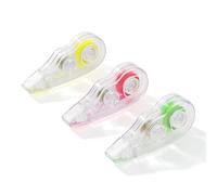 Pryma Set 3 Nastri Evidenziatori Fluo 5 mm x 3 m - Evidenziatori a Nastro Rosso, Verde e Giallo con Tappo, per Scuola, Ufficio, Planner e Diario