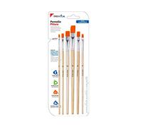 Pryma Set Pennelli da Pittura Punta Piatta | 6 Misure | Ideali per Acrilico, Olio, Acquerello e Tempera | Set Professionale per Artisti e Hobbisti